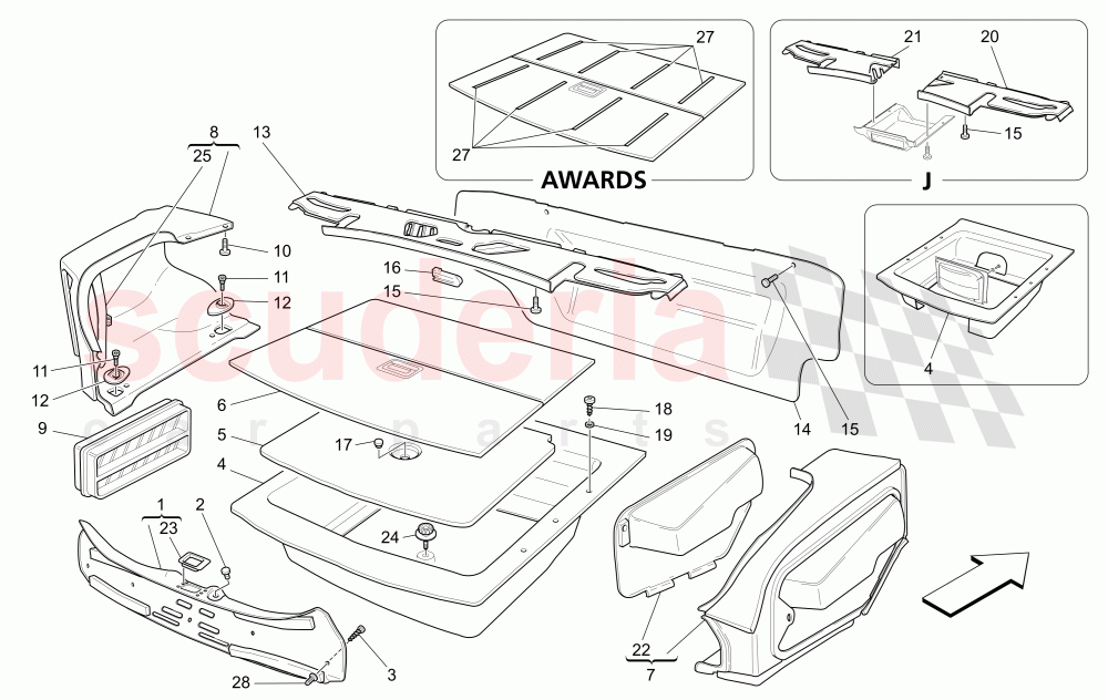 LUGGAGE COMPARTMENT MATS of Maserati Maserati Quattroporte (2003-2007) Auto