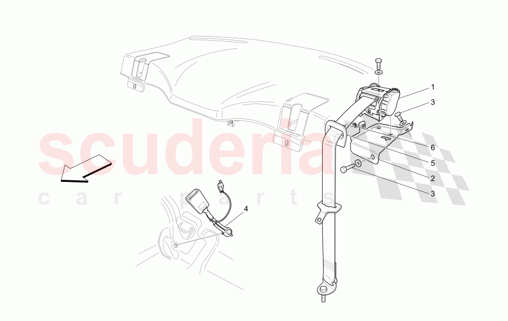 REAR SEAT BELTS of Maserati Maserati GranTurismo (2017+) Special Edition Auto