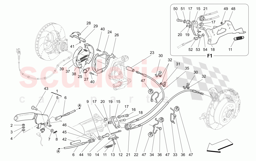 PARKING BRAKE of Maserati Maserati 4200 Coupe (2005-2007) GT