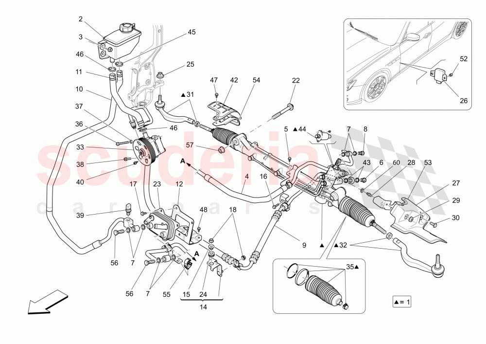 COMPLETE STEERING RACK UNIT of Maserati Maserati Ghibli (2017+) S