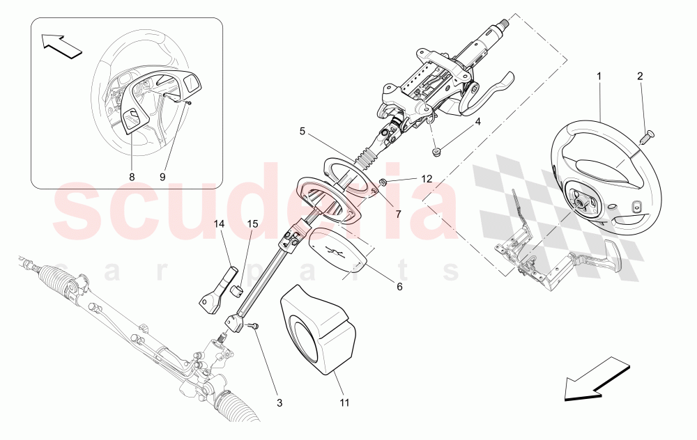 STEERING COLUMN AND STEERING WHEEL UNIT of Maserati Maserati Levante (2017+) Diesel