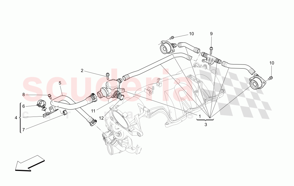 OIL VAPOUR RECIRCULATION SYSTEM of Maserati Maserati Ghibli (2017+)