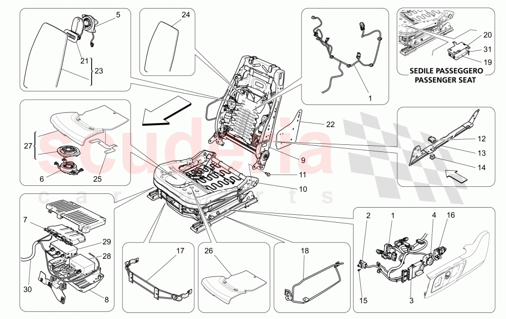 FRONT SEATS: MECHANICS AND ELECTRONICS (Available with: Rear Seat Entertainment+Tv Tuner (DVBT)Not available with: SPORT EQUIPMENT) of Maserati Maserati Quattroporte (2017+) S Q4