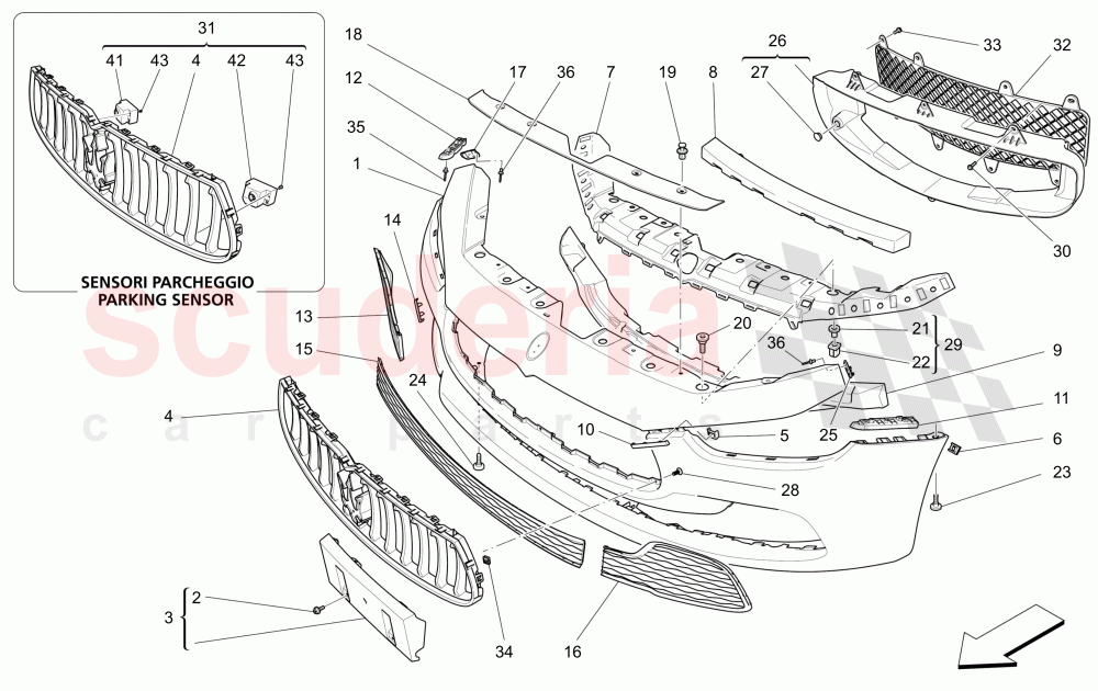 FRONT BUMPER of Maserati Maserati Ghibli (2014-2016)