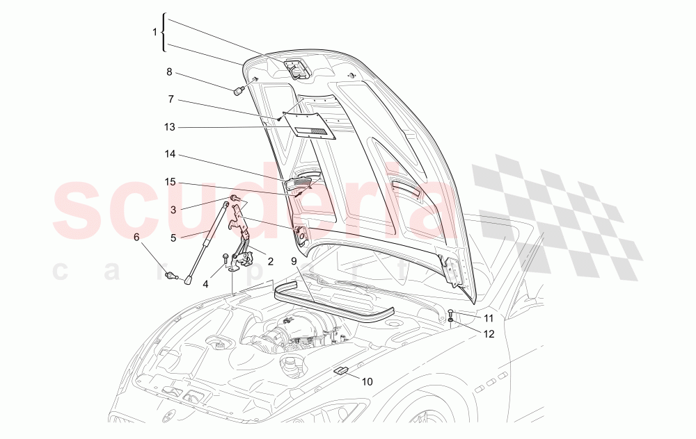 FRONT LID (Available with: MC FRONT LID) of Maserati Maserati GranCabrio (2016+) MC