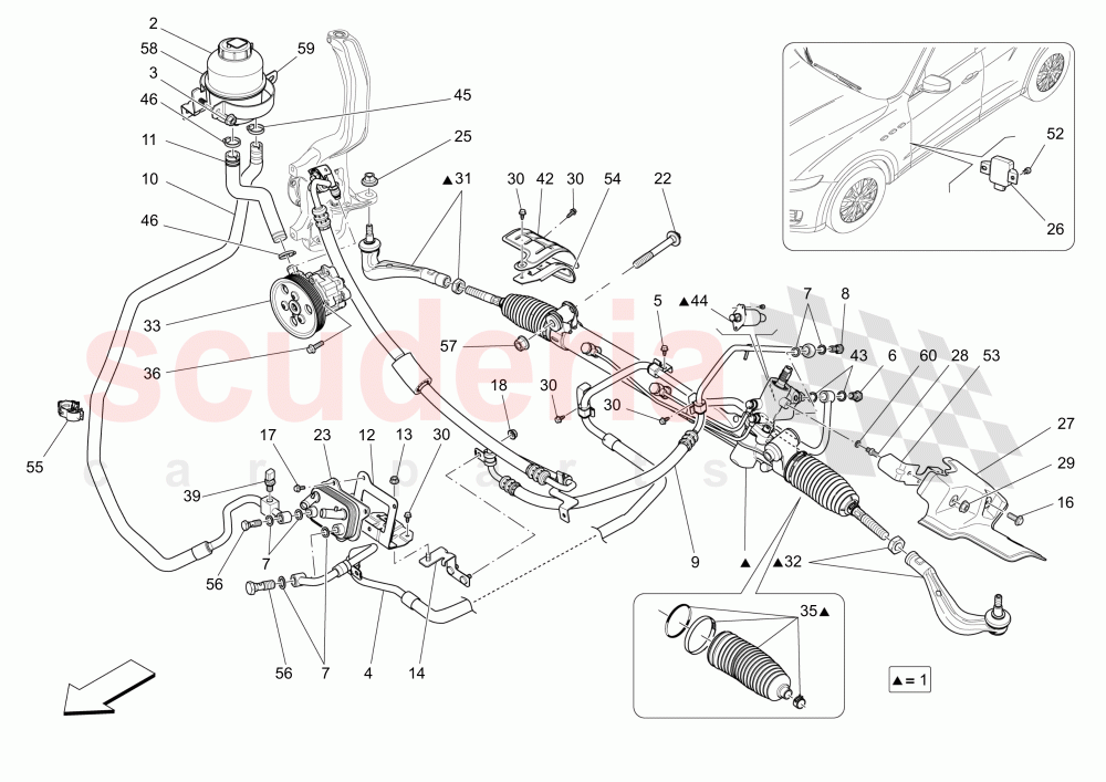 COMPLETE STEERING RACK UNIT of Maserati Maserati Levante (2017+)