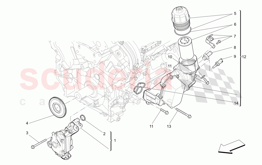 LUBRICATION SYSTEM: PUMP AND FILTER of Maserati Maserati Ghibli (2014-2016) Diesel