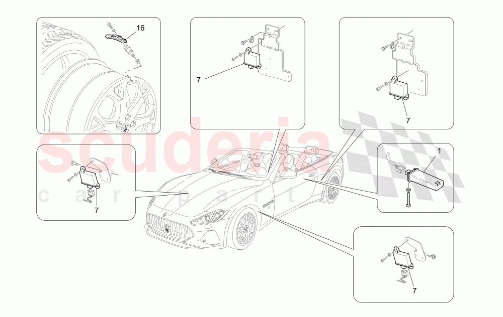 TYRE PRESSURE MONITORING SYSTEM (Available with: Tyre Pressure Monitoring System) of Maserati Maserati GranCabrio (2016+) MC