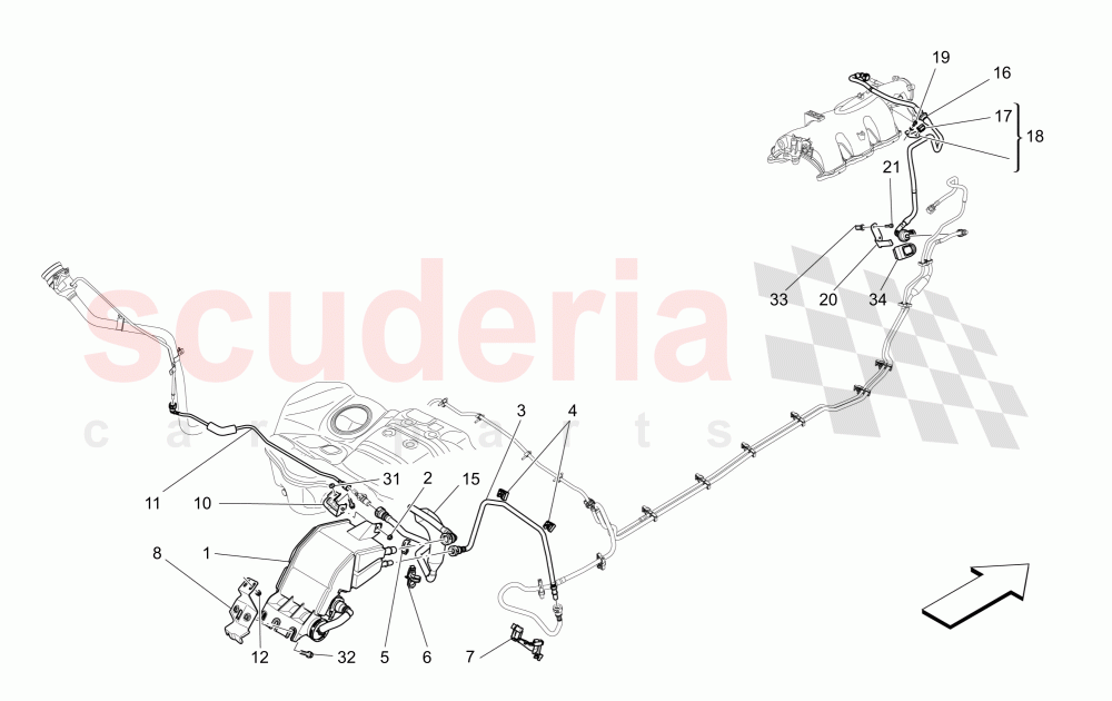 FUEL VAPOUR RECIRCULATION SYSTEM of Maserati Maserati Quattroporte (2017+) S Q4