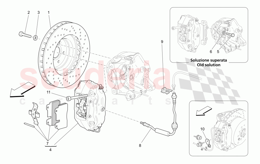 BRAKING DEVICES ON REAR WHEELS of Maserati Maserati Quattroporte (2008-2012) 4.2