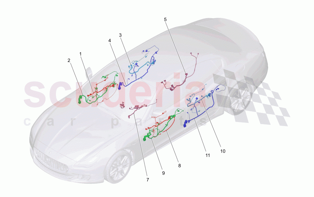 MAIN WIRING (Not available with: CENTRALIZED ELECTRICAL LOCKING) of Maserati Maserati Quattroporte (2017+) Diesel