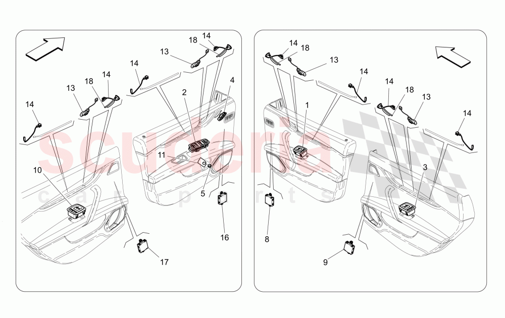 DOOR DEVICES of Maserati Maserati Quattroporte (2013-2016) V6 330bhp