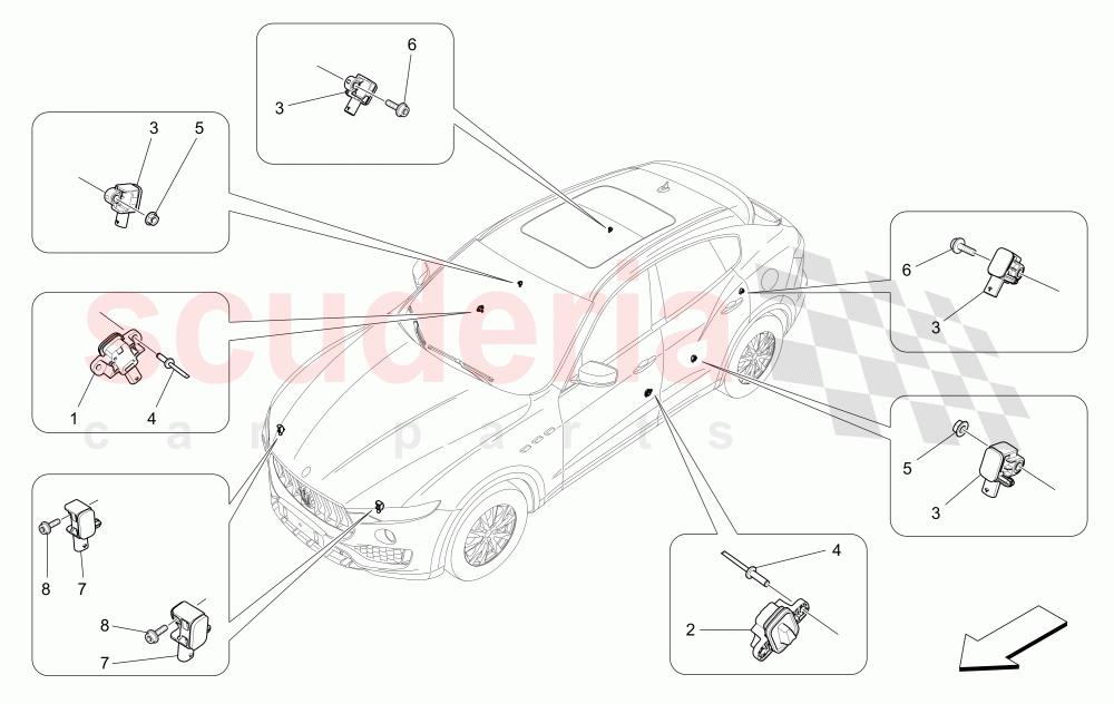 CRASH SENSORS of Maserati Maserati Levante (2017+)