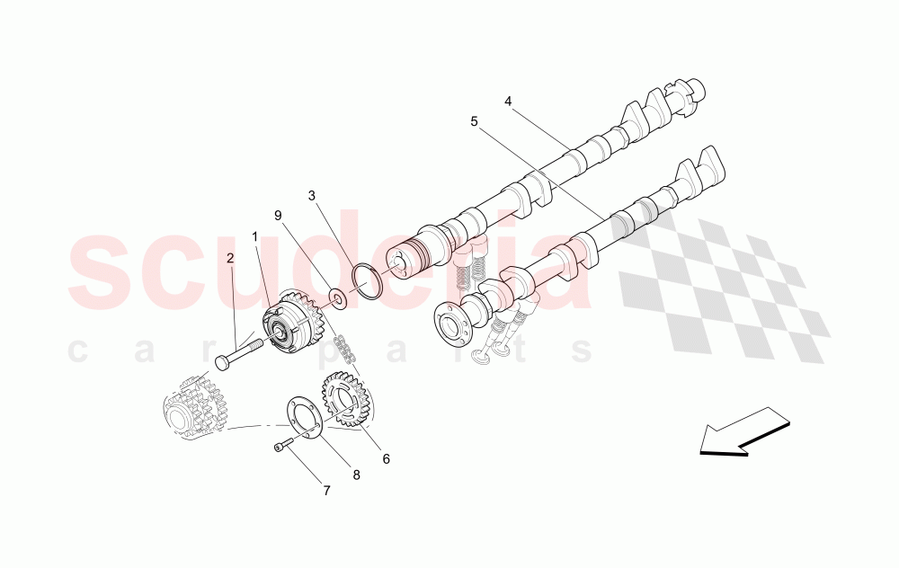 LH CYLINDER HEAD CAMSHAFTS of Maserati Maserati GranTurismo (2017+) Sport Auto