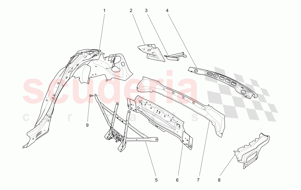 BODYWORK AND REAR OUTER TRIM PANELS of Maserati Maserati Quattroporte (2017+) Diesel