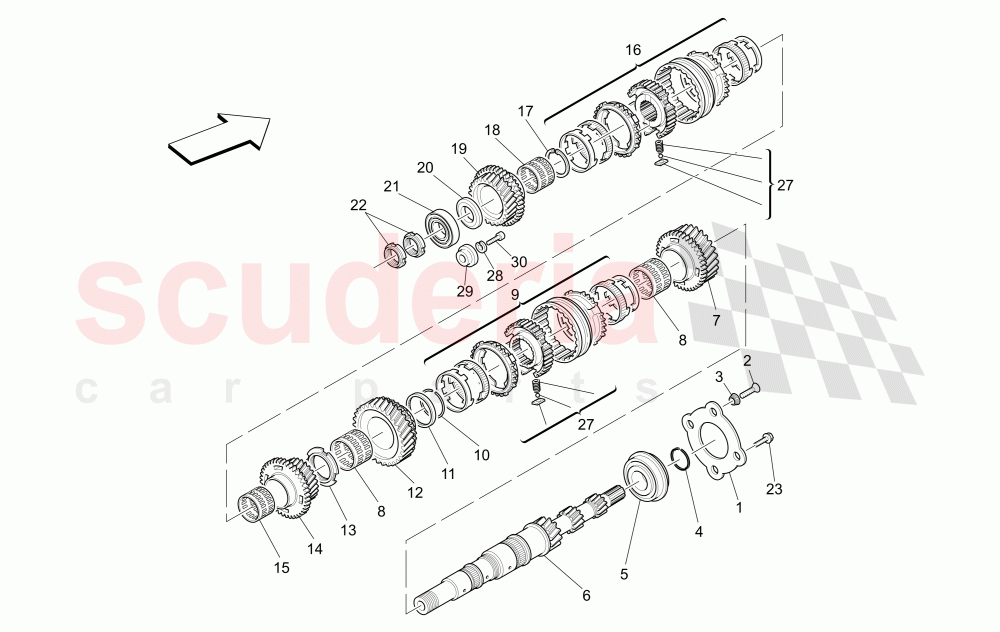 MAIN SHAFT GEARS of Maserati Maserati GranTurismo (2011-2012) S