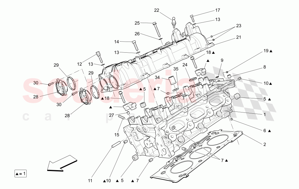 RH CYLINDER HEAD of Maserati Maserati Levante (2017+)