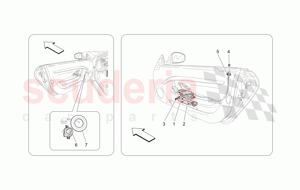 DOOR DEVICES (Not available with: Special Edition) of Maserati Maserati GranCabrio (2010-2012)