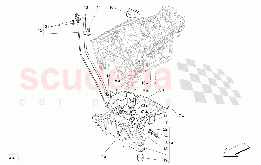 LUBRICATION SYSTEM: CIRCUIT AND COLLECTION of Maserati Maserati Quattroporte (2017+) S Q4