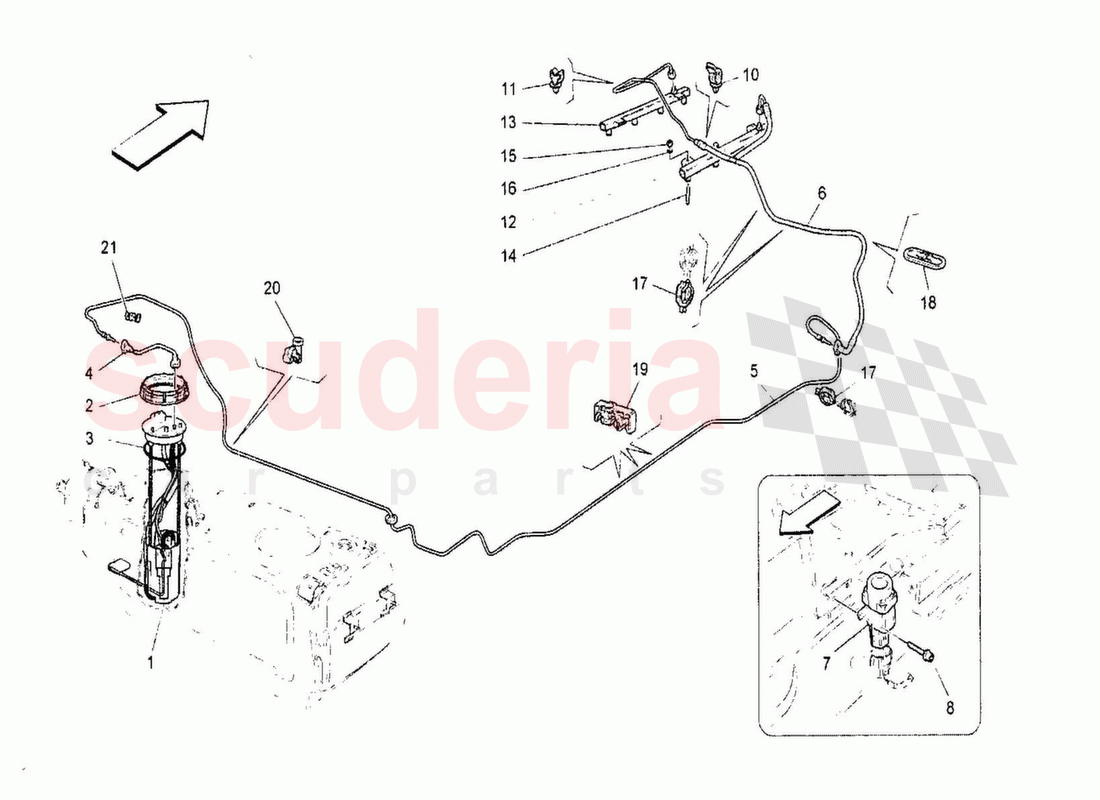 Fuel Pumps and Connection Lines of Maserati Maserati GranTurismo MC Stradale