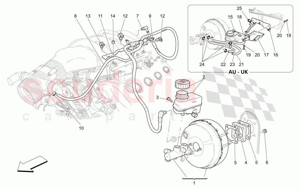 BRAKE SERVO SYSTEM of Maserati Maserati GranCabrio (2011-2012) Sport