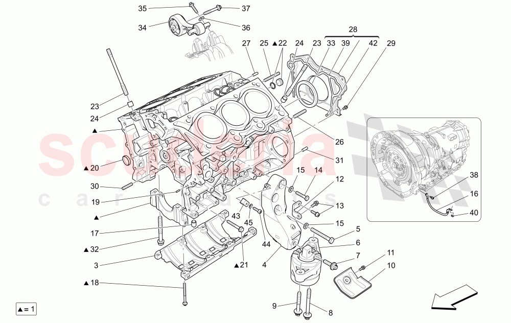 CRANKCASE of Maserati Maserati Ghibli (2014-2016) S