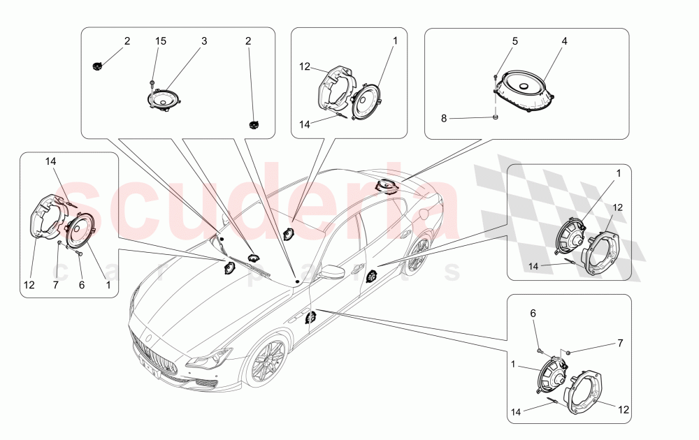 SOUND DIFFUSION SYSTEM (Not available with: HIGH PREMIUM SOUND SYSTEM) of Maserati Maserati Quattroporte (2013-2016) Diesel