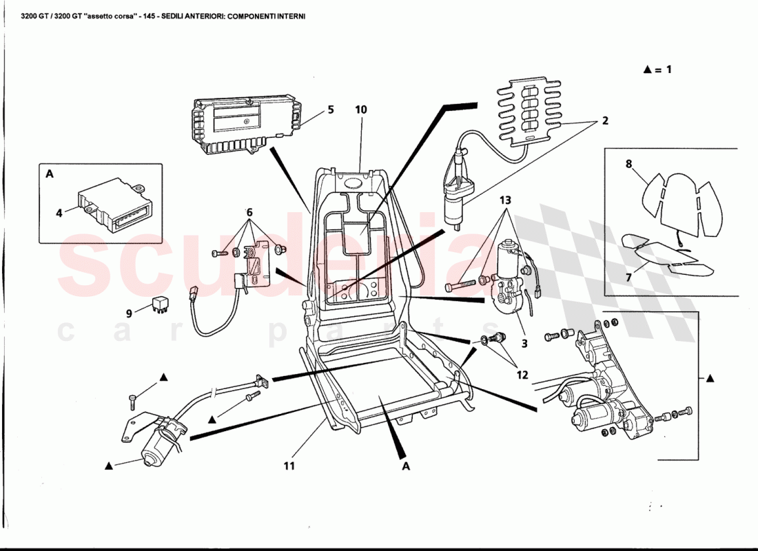 FRONT SEATS: INNER PARTS of Maserati Maserati 3200 GT / Assetto Corsa