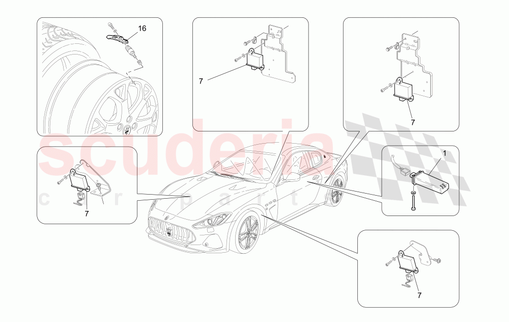 TYRE PRESSURE MONITORING SYSTEM (Available with: Tyre Pressure Monitoring System) of Maserati Maserati GranTurismo (2017+) Sport Auto