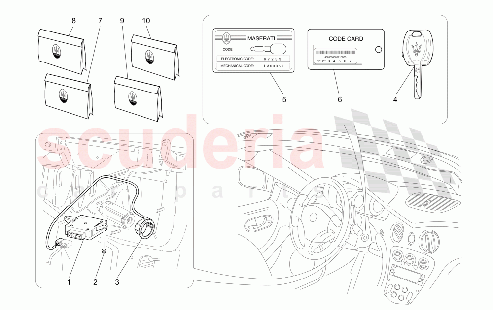 ALARM AND IMMOBILIZER SYSTEM of Maserati Maserati GranSport Spyder (2005-2007)