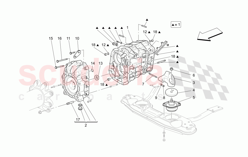 GEARBOX HOUSINGS of Maserati Maserati GranTurismo (2011-2012) S