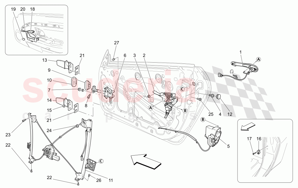 FRONT DOORS: MECHANISMS of Maserati Maserati GranTurismo (2011-2012) S