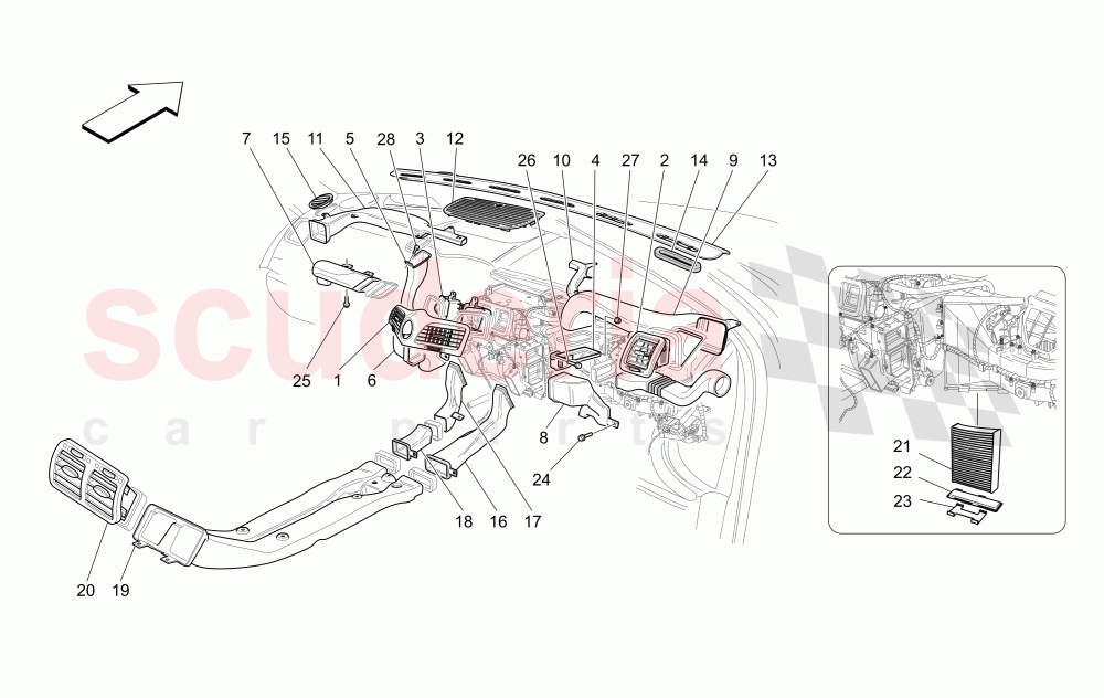 A/C UNIT: DIFFUSION of Maserati Maserati GranTurismo (2017+) Sport Auto