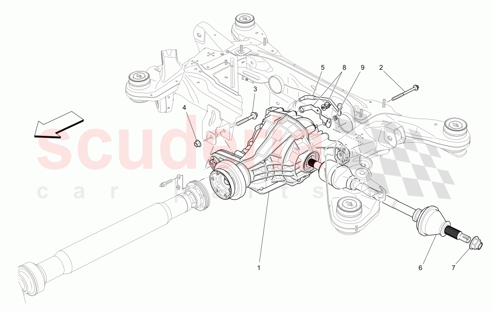 DIFFERENTIAL AND REAR AXLE SHAFTS of Maserati Maserati Levante (2017+) S