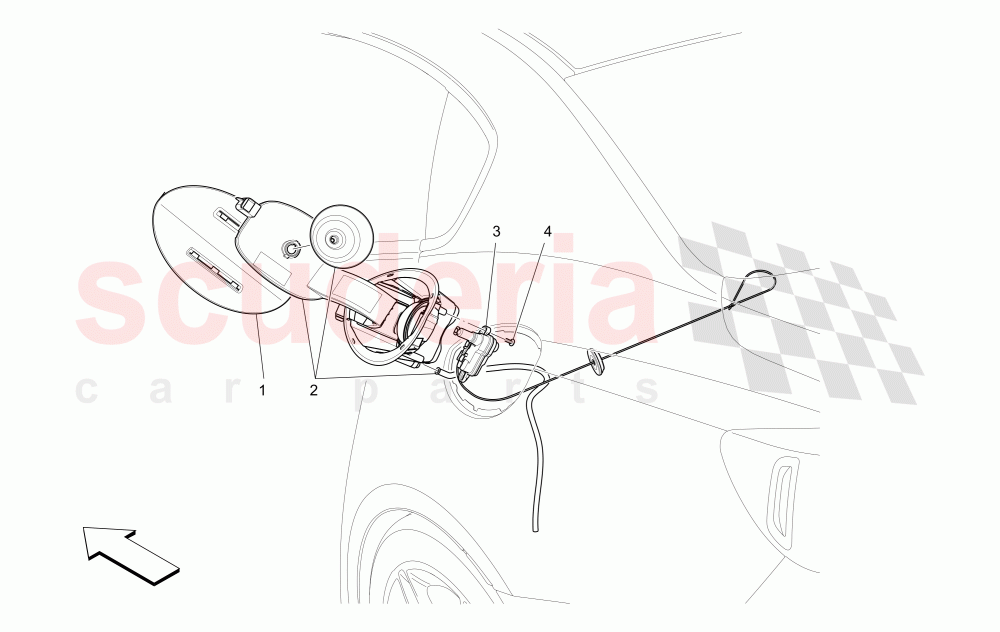 FUEL TANK DOOR AND CONTROLS of Maserati Maserati Quattroporte (2017+) S Q4