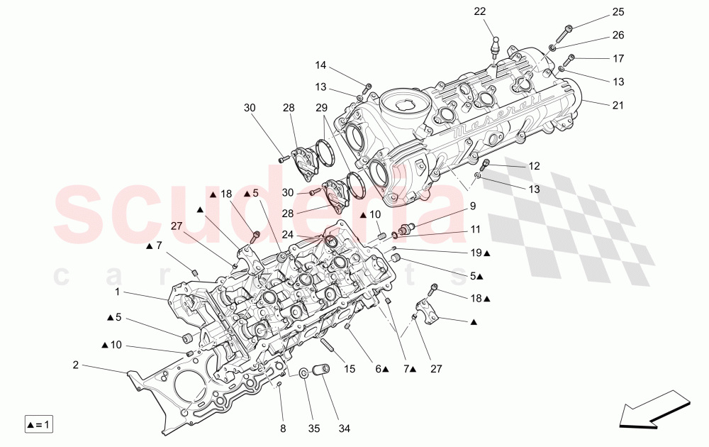 LH CYLINDER HEAD of Maserati Maserati Levante (2017+) S