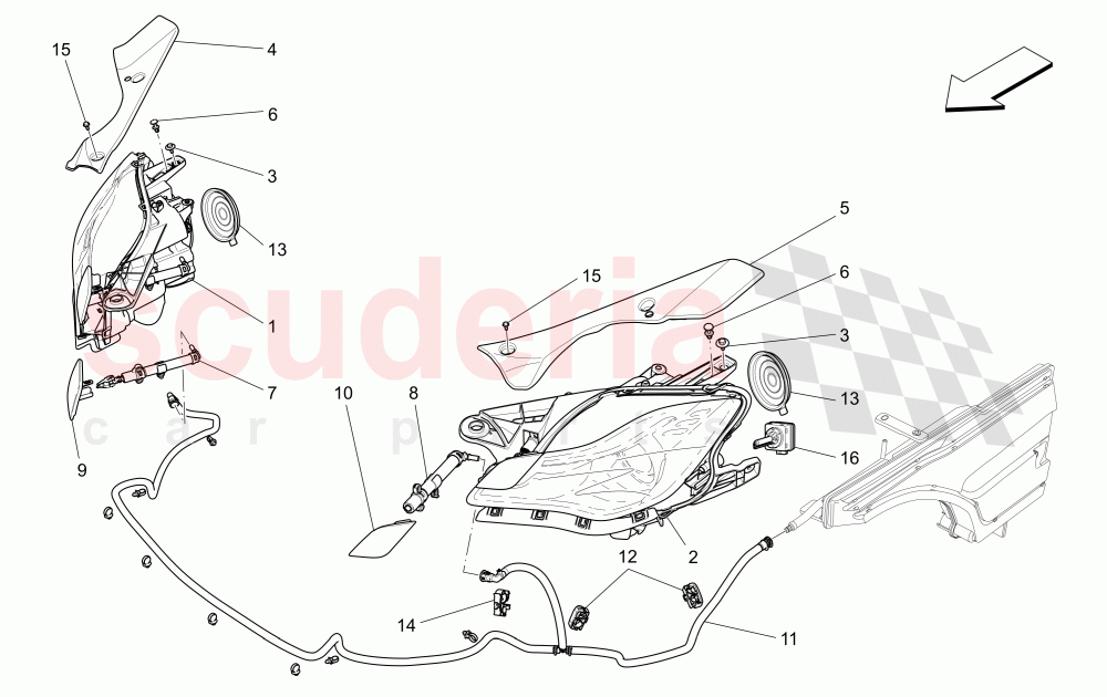 HEADLIGHT CLUSTERS of Maserati Maserati Quattroporte (2013-2016) S V6 410bhp