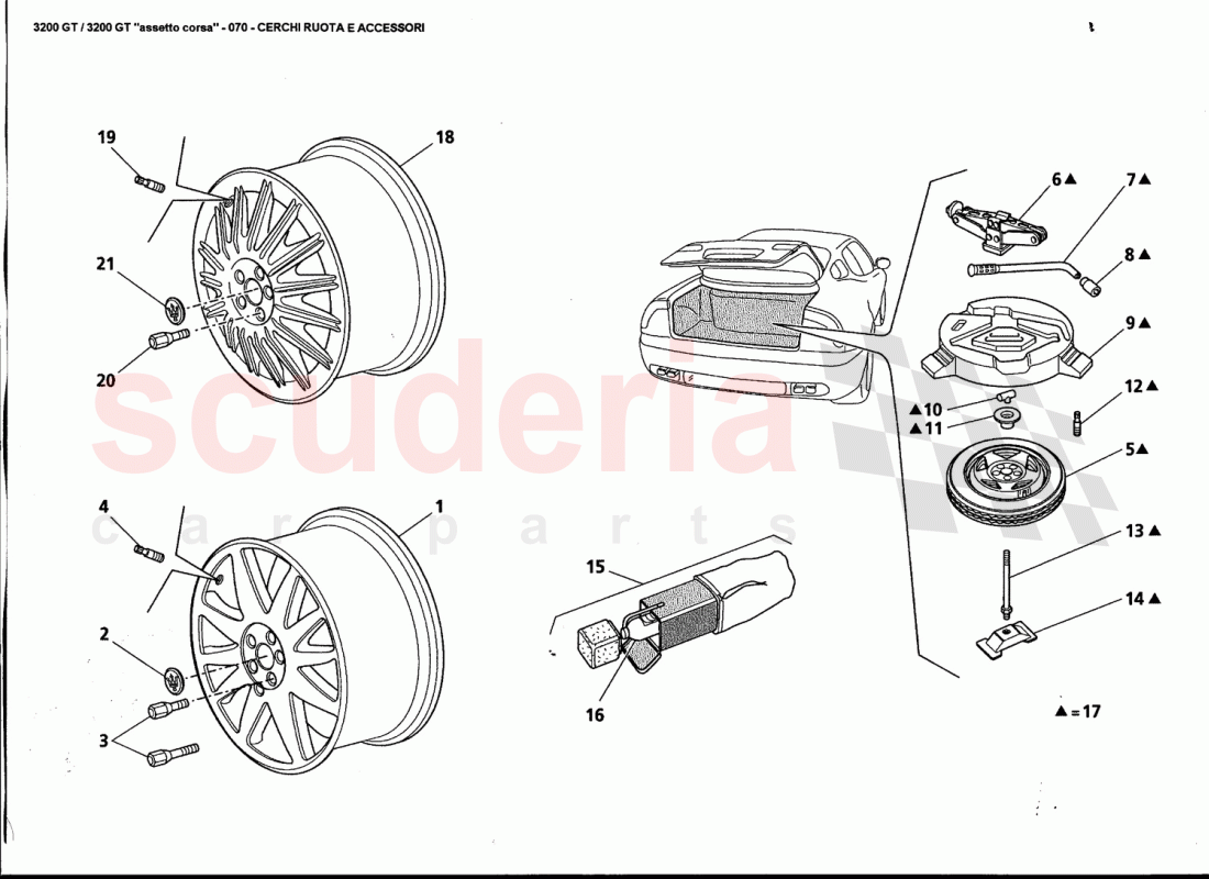 WHEEL RIMS AND ACCESSORIES of Maserati Maserati 3200 GT / Assetto Corsa