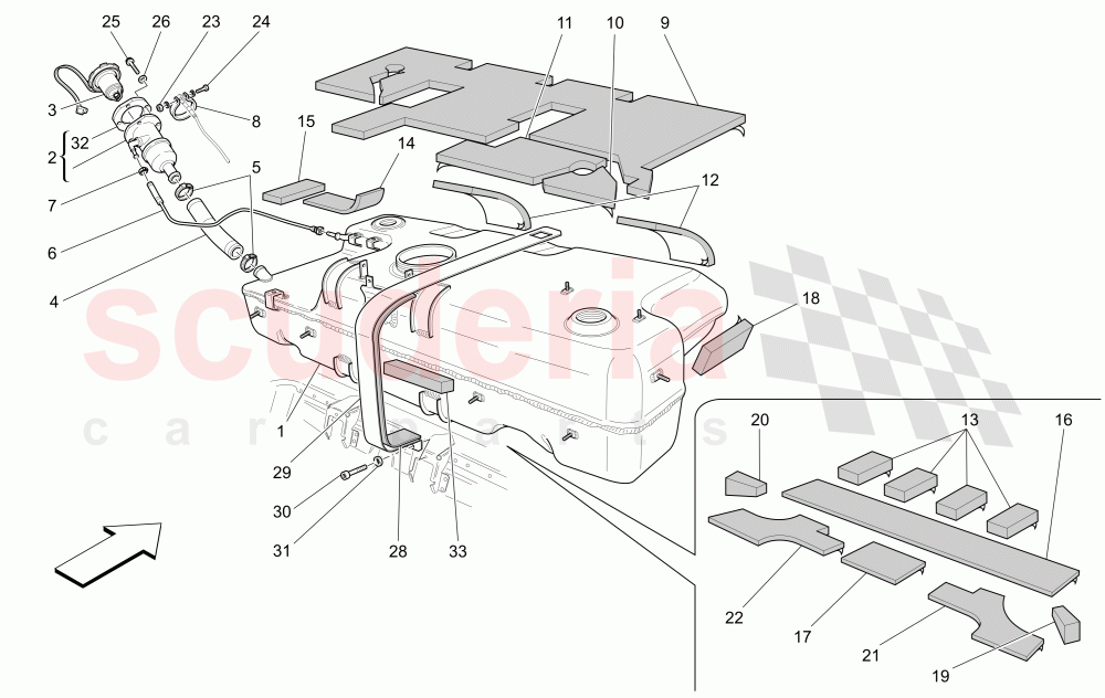 FUEL TANK of Maserati Maserati GranCabrio (2011-2012) Sport