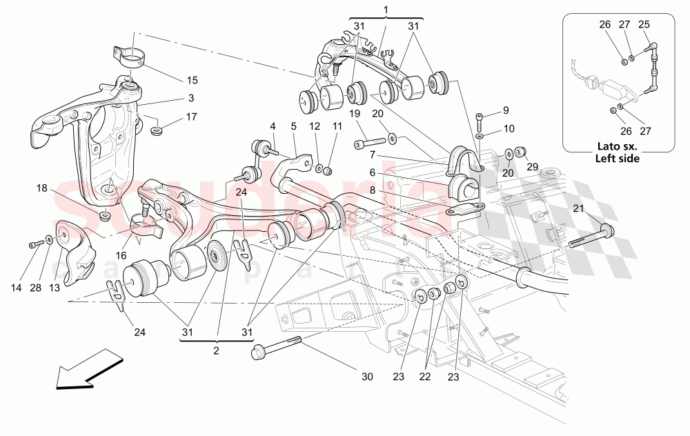 FRONT SUSPENSION of Maserati Maserati GranCabrio (2016+) MC Centennial