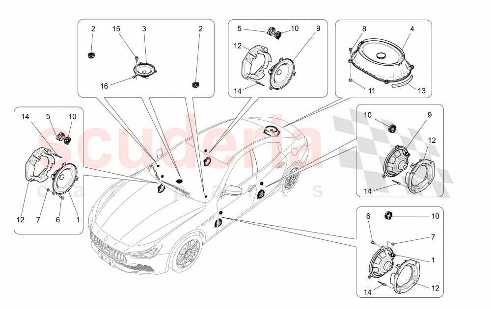 SOUND DIFFUSION SYSTEM of Maserati Maserati Ghibli (2014-2016) Diesel