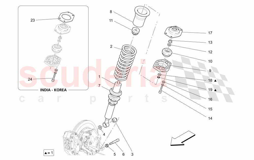 REAR SHOCK ABSORBER DEVICES of Maserati Maserati GranCabrio (2013+)