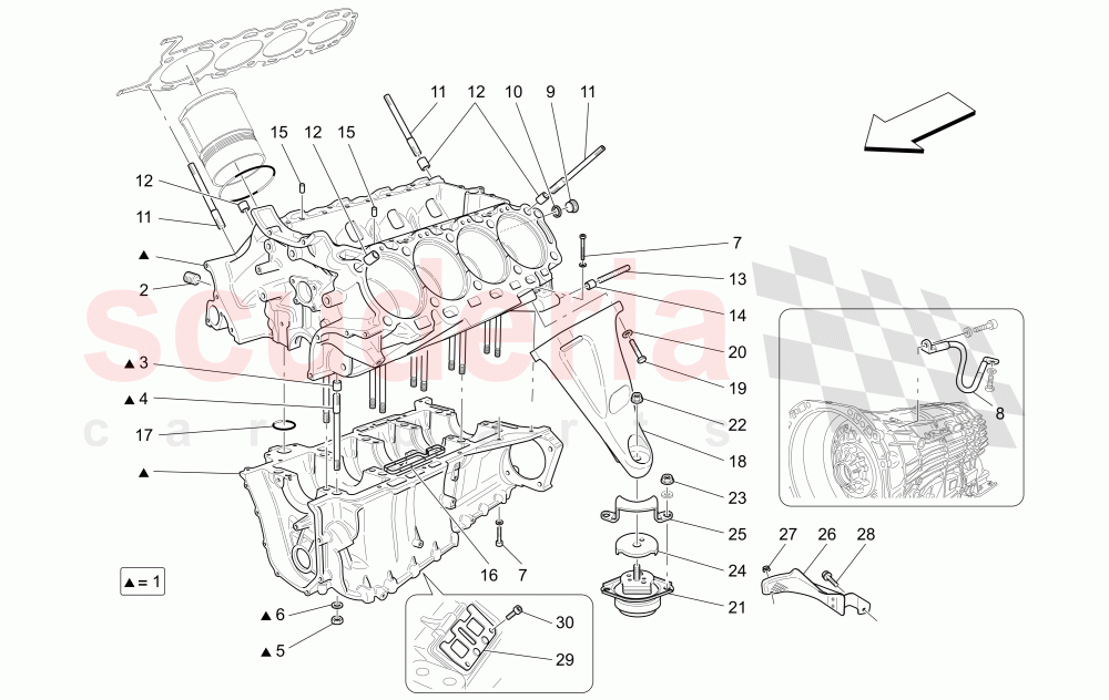 CRANKCASE of Maserati Maserati Quattroporte (2003-2007) Auto