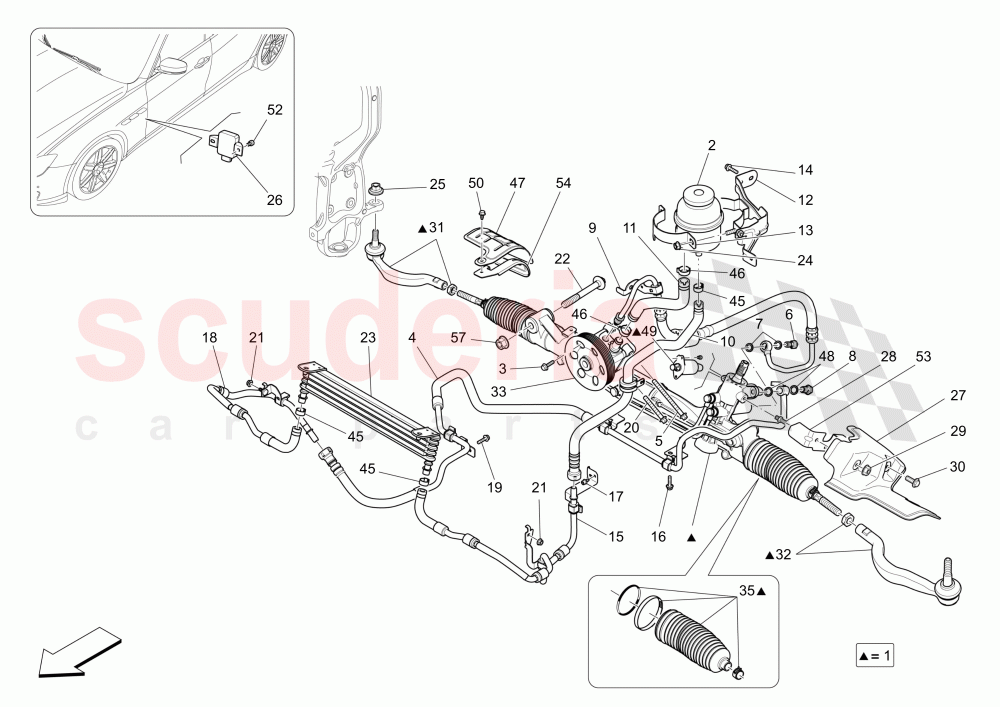 COMPLETE STEERING RACK UNIT of Maserati Maserati Quattroporte (2013-2016) Diesel