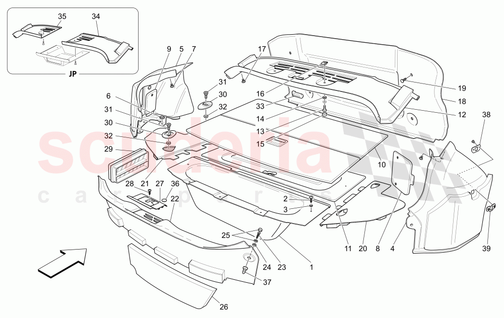 LUGGAGE COMPARTMENT MATS (Not available with: CENTENNIAL INTERNALS, Special Edition) of Maserati Maserati GranTurismo (2014+) Auto