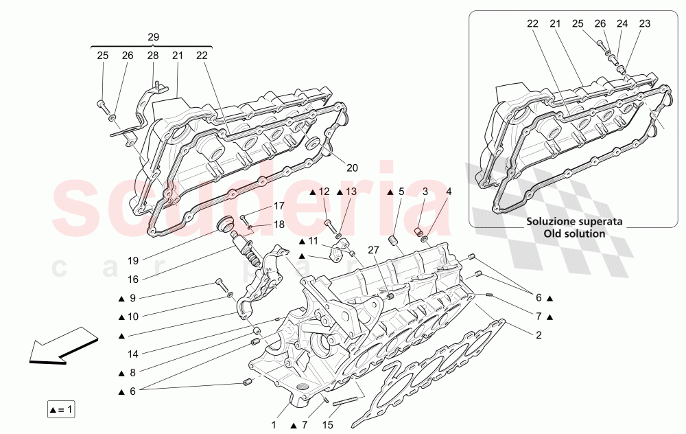 RH CYLINDER HEAD of Maserati Maserati GranCabrio (2013+) Sport