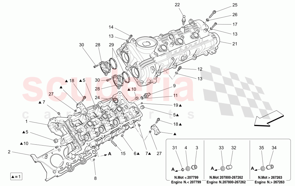 LH CYLINDER HEAD of Maserati Maserati Quattroporte (2017+) S V6 410bhp