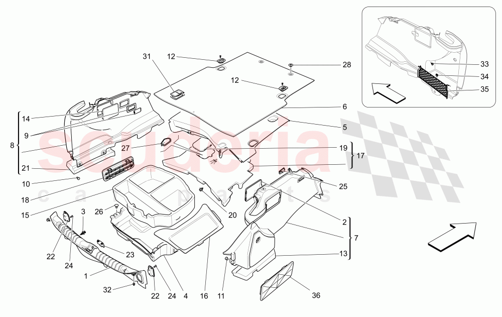 LUGGAGE COMPARTMENT MATS of Maserati Maserati Ghibli (2014-2016)