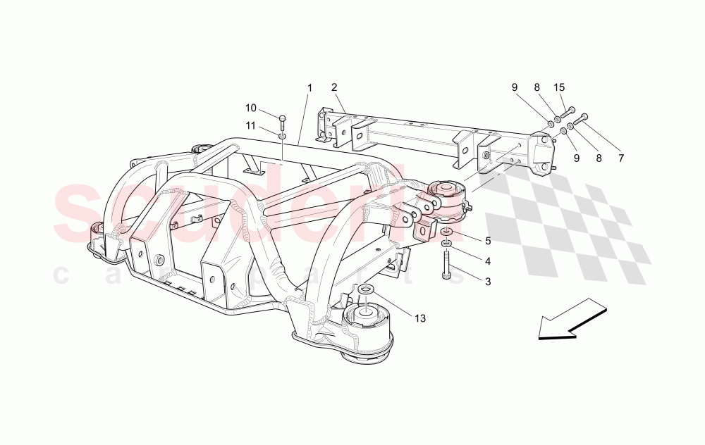 REAR CHASSIS of Maserati Maserati GranTurismo (2012-2016) Sport Auto