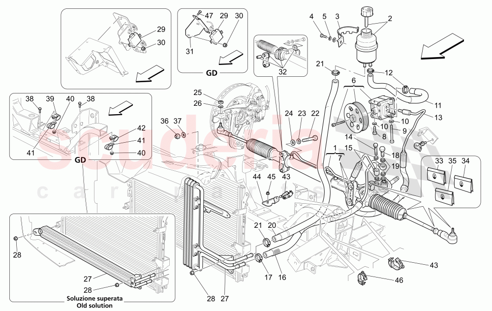 COMPLETE STEERING RACK UNIT of Maserati Maserati Quattroporte (2009-2012) Sport GTS